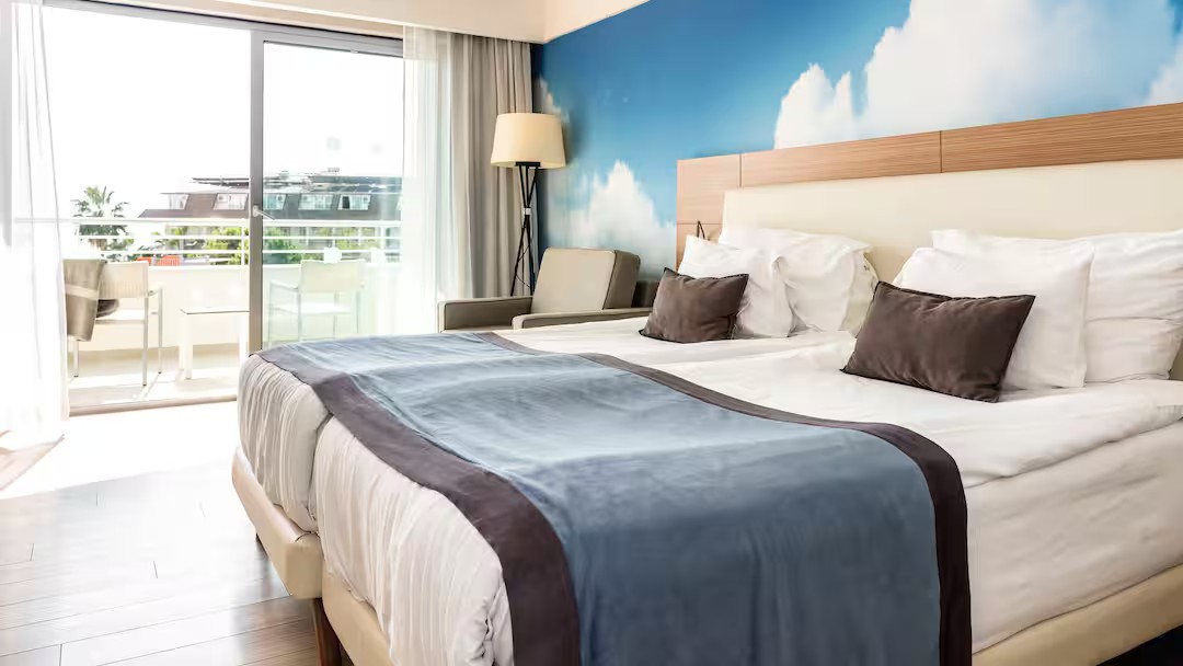 A contemporary room at the adults-only Selene Beach and Spa
