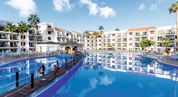 Large family pool surrounded by apartments at TUI SUNEO Tamaimo Tropical in Tenerife